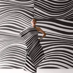 My work often explores the relationship between fashion and graphic art. In this campaign for Payal Khandwala, we used bold, optical patterns on both the garment and the backdrop to create a visually arresting image that plays with form and perspective.