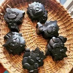 A batch of my fun, animal shaped Charcoal Facial Soaps. These are not just cute; the charcoal provides a deep cleanse, making them perfect for detoxifying your skin.