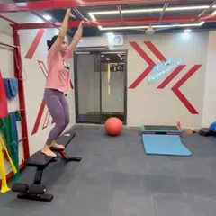 This depth jump from a bench is an example of the advanced plyometric training we use in the final stages of rehab. It ensures the body can safely absorb and produce force, preparing her for high-impact activities.