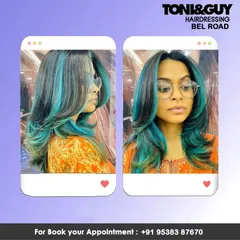 Dare to be different. We love helping our clients express themselves with bold fashion colors like this vibrant turquoise, expertly blended into a dark base for a high-contrast, edgy look.
