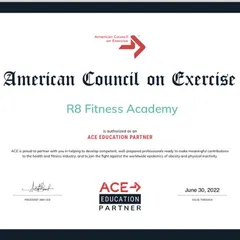 We are a fully authorized ACE Education Partner. This official partnership means our program is recognized by the American Council on Exercise for providing top-quality education to prepare competent fitness professionals.