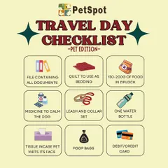 My ultimate travel day checklist for pet parents! I provide this to all my clients to ensure they have everything they need, from documents and medicine to poop bags and a water bottle.