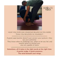 A good yoga teacher does more than correct your posture; they see your potential. They know when to challenge you and when to remind you that you are capable of more. This is the kind of guidance we strive to provide in every class.
