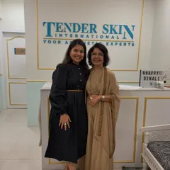 The mother-daughter duo, Dr. Sonia and Payal, at our clinic. Together, they combine decades of dermatological expertise with a modern, client-focused approach to skincare.