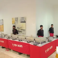 Another view of our live counter and buffet setup, demonstrating how we can combine different catering styles to create the perfect event package.