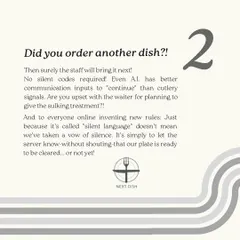 Did you order another dish? The staff will bring it. There's no need for complex cutlery signals to indicate you're waiting for the next course. Simple communication is always best.