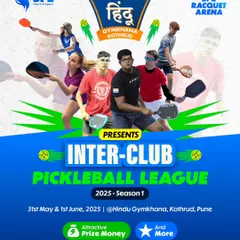 Announcing our Inter-Club Pickleball League. We partner with local clubs like Hindu Gymkhana to bring the community together for exciting competitions with attractive prize money.
