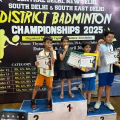 Seeing my students on the podium is the best reward. Here are some of our young champs from the Smash2play academy with their medals at the District Badminton Championships. Their hard work and spirit are truly inspiring.