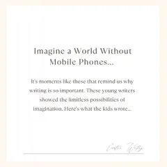 I gave my students a prompt: "Imagine a world without mobile phones." Their responses, in both story and poetry form, were so imaginative and insightful. It's amazing to see them think critically and creatively about the world around them.
