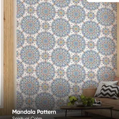 A mandala pattern wallpaper can bring a sense of spiritual calm to any space. The intricate, symmetrical design is both visually engaging and soothing, perfect for creating a peaceful atmosphere in a living room or bedroom.