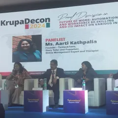 On stage as a panelist at the KrupaDecon 2024 conference. It was a great opportunity to discuss my work and the importance of creativity and storytelling.