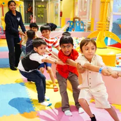 "Heave-ho!" A classic game of tug-of-war brings out the competitive spirit and teamwork among the kids. We organize a variety of age-appropriate games to keep everyone entertained.