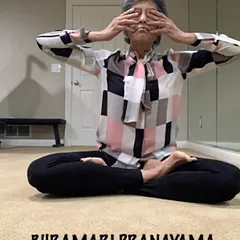 This is Bhramari Pranayama, or the Bee Breath. It is incredibly effective for calming the nervous system, relieving stress, and promoting restful sleep, making it perfect for pregnancy.