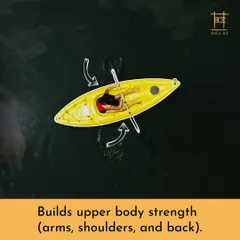 Kayaking is a fantastic way to build upper body strength, working your arms, shoulders, and back with every stroke.
