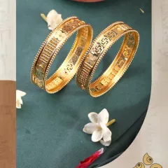 Discover the radiant charm of our latest bangle collection. These bangles feature a unique geometric pattern, perfect for customers who appreciate modern design.
