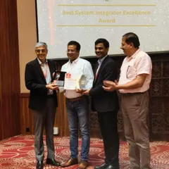 Our team accepting the Best System Integrator Excellence Award. This moment represents our collective dedication to pushing the boundaries of what's possible in smart home technology and system integration.