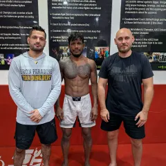 This is what the hard work is for. Our fighter Dushyant, in peak physical condition right before his professional MMA fight. We train athletes for competition, building the strength and discipline needed to step into the cage.