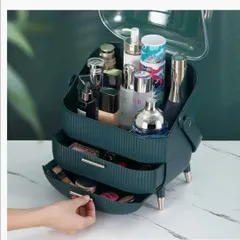 Here’s a closer look at the drawers on my modern vanity organizer. They slide out smoothly and are deep enough to hold palettes, powders, and other essentials, keeping them dust-free and easy to find.