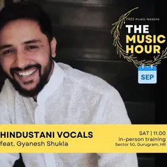 As part of our "The Music Hour" initiative, we offer free, sponsored seats for musically gifted children. This in-person group session features our Hindustani Vocals instructor, Gyanesh Shukla.