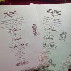 A simple yet elegant wedding and reception insert set, using clean typography and minimalist illustrations for a modern feel.