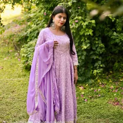 In this shot from the same outdoor session, I captured a fuller view of the flowing Anarkali and dupatta. This type of photo is great for showing off the complete outfit for a pre-wedding or festive event lookbook.