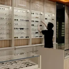 The store in action, this image shows how the design facilitates a seamless customer experience, with easily accessible, well-lit displays that encourage browsing.