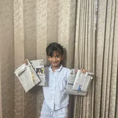 Another one of our amazing 'Reuse Rangers' with her handmade newspaper bags. Our online workshops are designed to be fun and engaging, teaching children practical skills to help the environment.