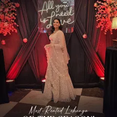 This is the one everyone's talking about. My most-rented lehenga of the season is perfect for making a statement at any wedding or reception. It's pure elegance and ready for you to rock.