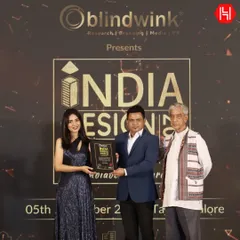 Our founder, Manas Badajena, accepting the India Design Award 2023. This achievement is a testament to our entire team's hard work and the trust our clients place in us.