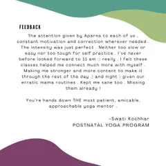 I was so touched to receive this feedback from Swati. My goal is always to be a patient and approachable guide for you. Postpartum recovery isn't just about the physical exercises; it's about feeling supported and connected with yourself again, especially when your mama routines feel erratic.