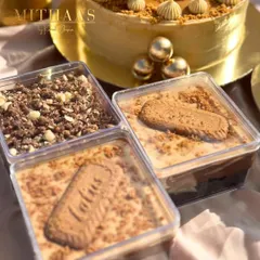 For all the Lotus Biscoff lovers, I offer this delightful dessert tub. It features layers of creamy Biscoff mousse and crushed biscuits for a truly satisfying experience.