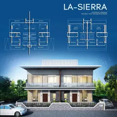 The architectural plan and 3D visualization for the La-Sierra twin villas in Lonavala. The design features spacious layouts with front and rear decks, providing about 45 families with a luxurious and comfortable living experience amidst alpine meadows.