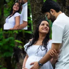 It's all about the connection. This outdoor couple's maternity shoot captures the shared joy and anticipation between partners in a beautiful, natural environment.