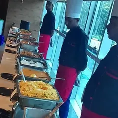 A close-up of the delicious spread served at a Microsoft office event. Our chefs prepare a variety of dishes to cater to diverse corporate palates.
