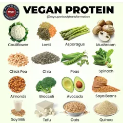 For my vegetarian and vegan clients, here is a chart of excellent plant-based protein sources. We can build a powerful diet plan using foods like lentils, tofu, and quinoa.