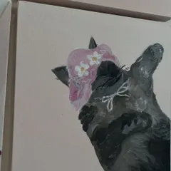 A playful and cute painting of a cat wearing a flower crown. I love incorporating whimsical and personal elements into these aesthetic art sets.