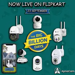 I'm excited to announce that my cameras were featured in Flipkart's Big Billion Days sale. It's great to partner with leading platforms to make security accessible to more people.