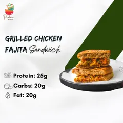 I've revamped my classic chicken sandwich to bring you this Creamy Chicken Fajita Sandwich. It's bursting with juicy chicken, sautéed peppers, and the creaminess of Greek yogurt, all providing 25g of protein.