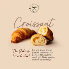 The flakiest French star. Did you know the croissant isn't just for breakfast? Its flaky, golden, and buttery layers make it the perfect snack for any time you need a little indulgence.
