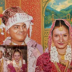 A thoughtful anniversary gift from children to their parents. I combined an old wedding photo with custom backgrounds representing their hometowns, Delhi and Rishikesh, to tell their unique story.