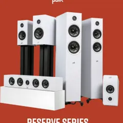 The Polk Audio Reserve Series is a versatile speaker family that can be configured for any room size, from a simple stereo setup to a full 9.1.4 channel immersive home theater.