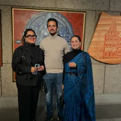 The Upscale Architects team at an art gallery event. We constantly seek inspiration from the world of art to bring fresh and creative ideas to our architectural and interior design projects.