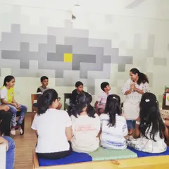 A classic story circle during our 'Nautical Narratives' workshop. I love seeing the kids so captivated, listening intently as we explore stories of sailors and the sea together.