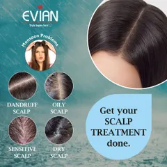 Monsoon season can bring many hair problems. This graphic explains common scalp issues like dandruff, oiliness, and sensitivity that I can address with my specialized scalp treatments.