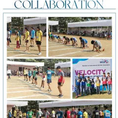 A collage from the MISA Velocity inter-school sports meet. As the training partner for Trinity International School, we prepared their students for events like the starting-line sprint, showcasing our role in competitive success.
