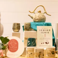 This Japanese-inspired tea set, complete with a teapot with a bamboo handle and textured cups, was a highlight of our student exhibit. It’s a beautiful example of mindful, handcrafted ceramics.