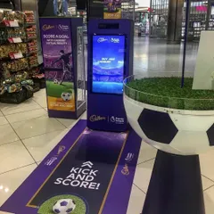 This gesture-based "Kick and Score" game was a key part of a Cadbury retail activation. By gamifying the shopping experience, we helped the brand connect with customers in a fun, interactive way that stood out from traditional displays.