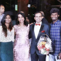 Posing with the happy couple after their friends and family pulled off an incredible surprise flash mob for the 50th birthday bash. It was an honor to be part of such a special celebration.