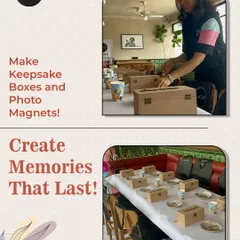Craft, personalize, celebrate! At this art party, we turned simple keepsake boxes and photo magnets into lasting memories.