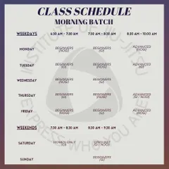 An updated morning class schedule showing our Gi and No-Gi sessions for both beginners and advanced practitioners.